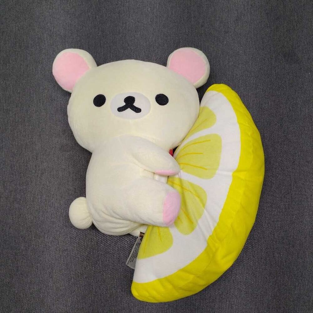 San-X Korilakkuma Plush Lemon Slice Hugging Stuffed Animal Fruit Series Toy